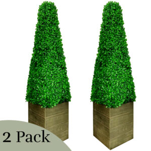 Artificial Lifelike - Set of 2 Outdoor Topiary Trees - 90cm